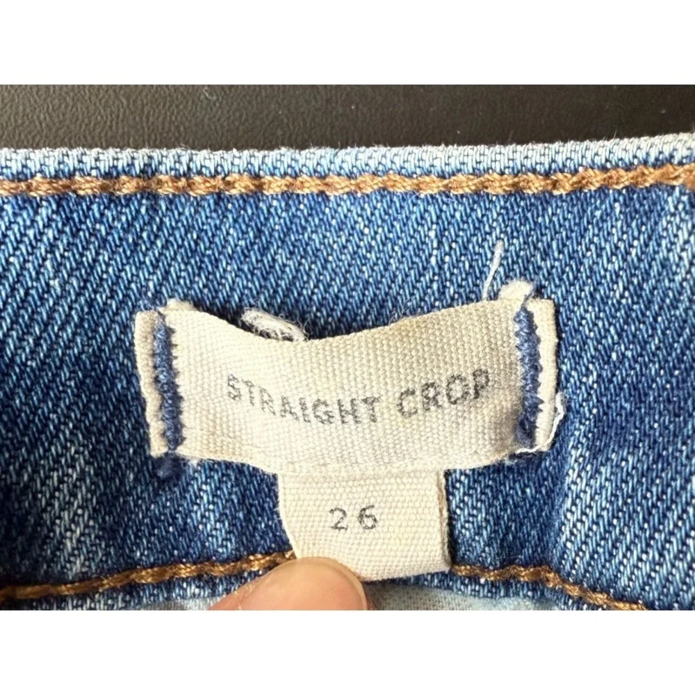 Womens Sz 26 MADEWELL Straight‎ Crop Blue Distressed Light Wash
